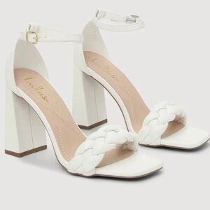 Lulu's Elegant White Braided Heels